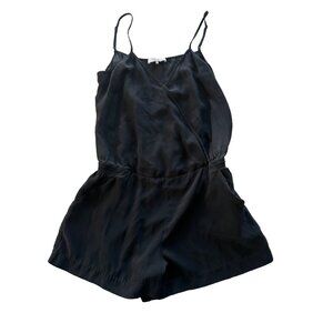 Parker Women's XS Black Silk Sleeveless Romper Shortalls